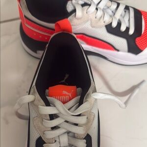 Puma Kids' White and Red Sneakers